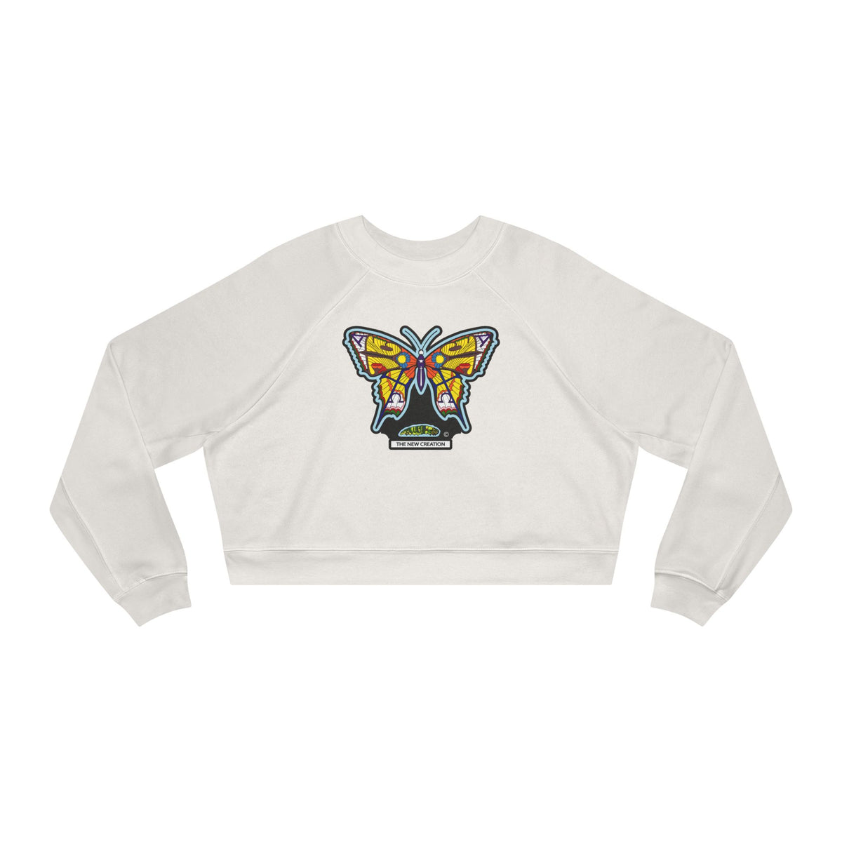 The New Creation Butterfly Cropped Pullover — Women's Soft Fleece