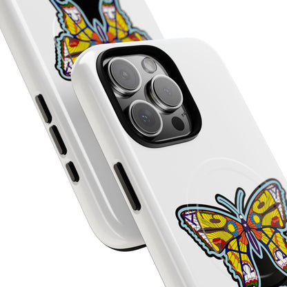 Butterfly Mosaic Magnetic Tough Phone Case — Protective iPhone Cover with Colorful Stained-Glass Design