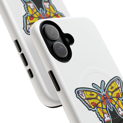 Butterfly Mosaic Magnetic Tough Phone Case — Protective iPhone Cover with Colorful Stained-Glass Design