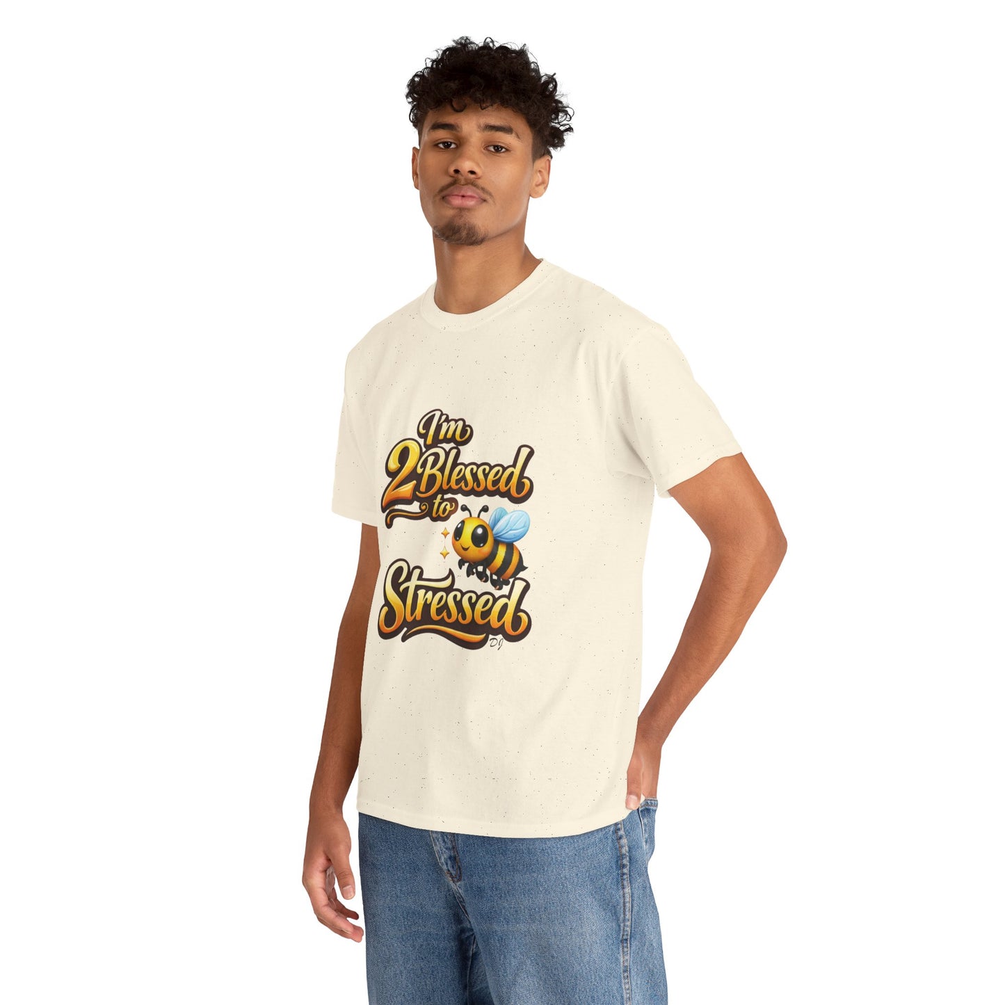 I'm 2 Blessed 2 Be Stressed Graphic Tee - Funny Inspirational Christian Shirt