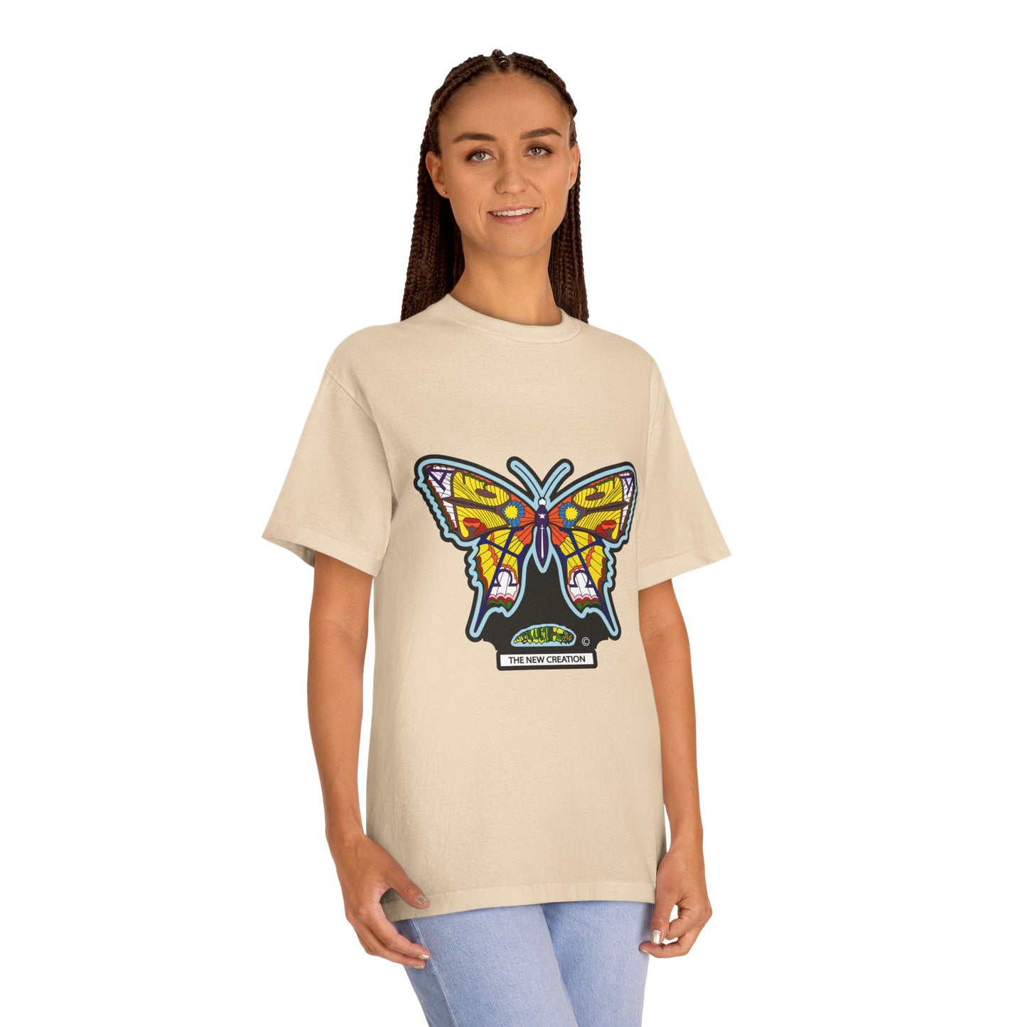 Vibrant Butterfly Graphic Tee, Unisex Classic T-Shirt for Nature Lovers, Butterfly Art, Summer Outfit, Eco-Friendly Gift