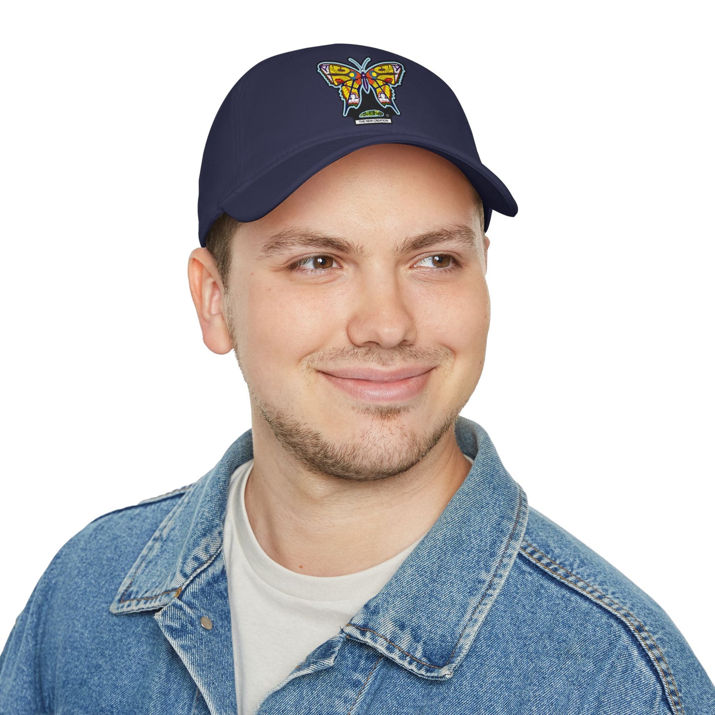Bright Butterfly Baseball Cap – Low Profile Cotton Hat with Embroidered Symbolic Art