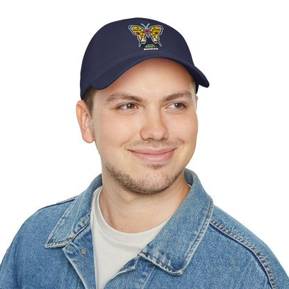 Bright Butterfly Baseball Cap – Low Profile Cotton Hat with Embroidered Symbolic Art