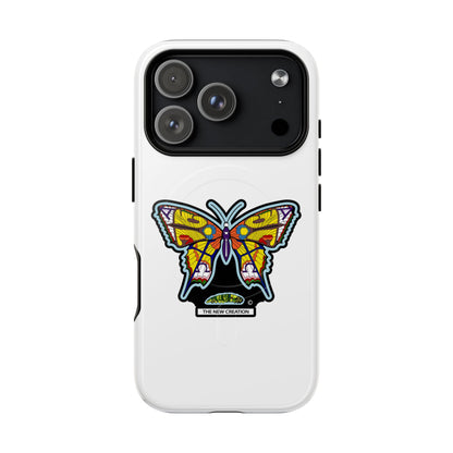 Butterfly Mosaic Magnetic Tough Phone Case — Protective iPhone Cover with Colorful Stained-Glass Design