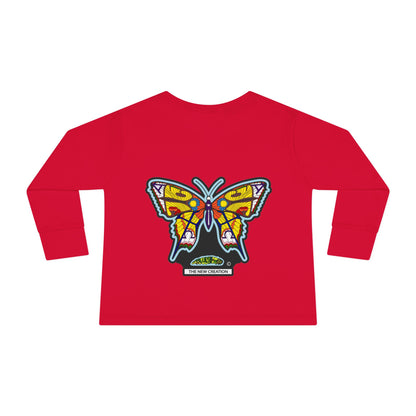 Butterfly Toddler Long Sleeve Tee – Soft Cotton Shirt with Symbolic Graphic for Everyday Play