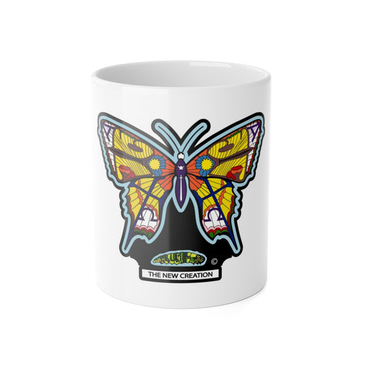 Butterfly Ceramic Mug – 11oz or 15oz Glossy Coffee Cup with Colorful Symbolic Print