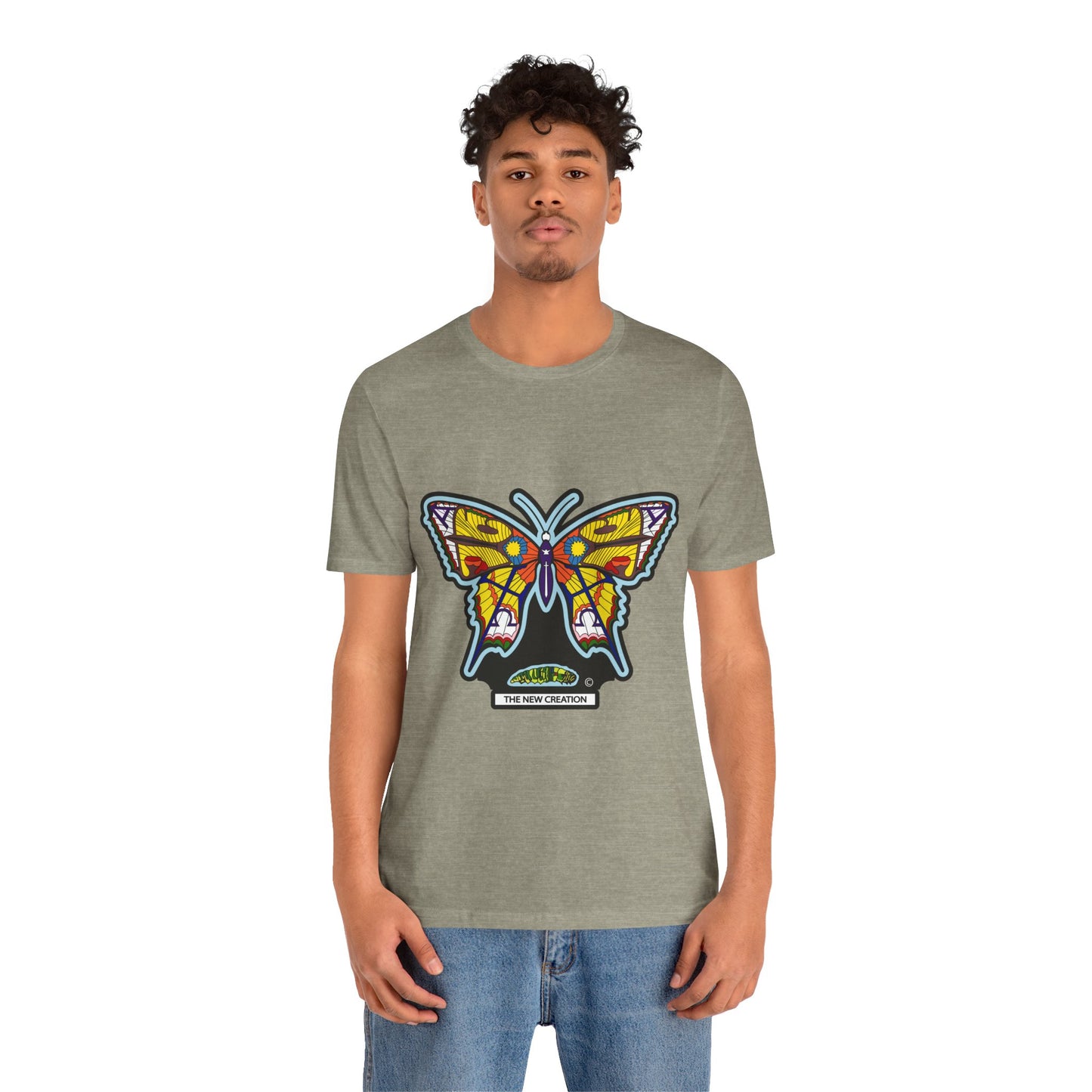 Colorful Butterfly Graphic Tee, Men's