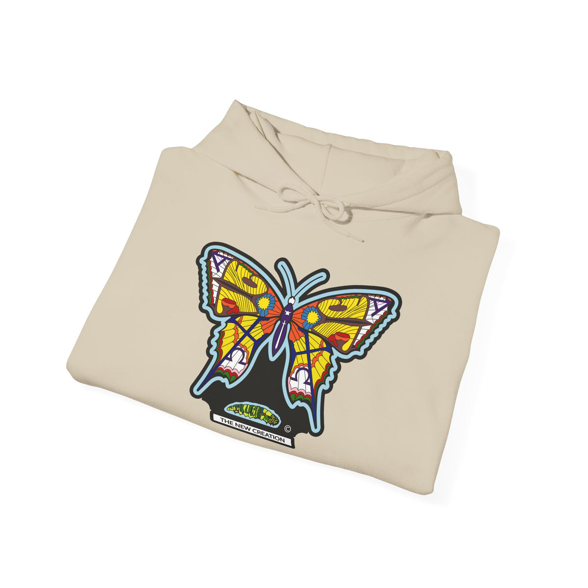 Butterfly Psychedelic Hoodie — Colorful Retro Moth Graphic Pullover