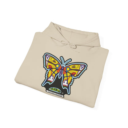 Butterfly Psychedelic Hoodie — Colorful Retro Moth Graphic Pullover