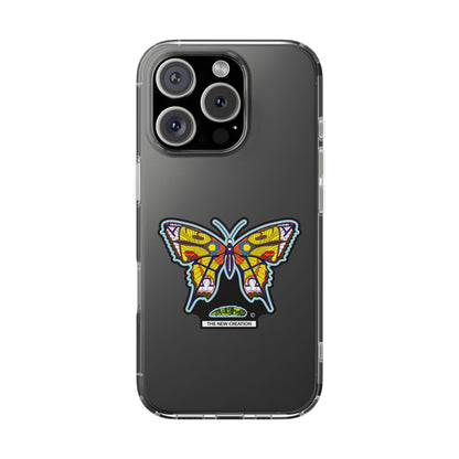 Colorful Butterfly Clear Phone Case – Sleek Transparent Cover, Artistic Print, Lightweight Shockproof Design