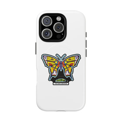 Butterfly Mosaic Magnetic Tough Phone Case — Protective iPhone Cover with Colorful Stained-Glass Design
