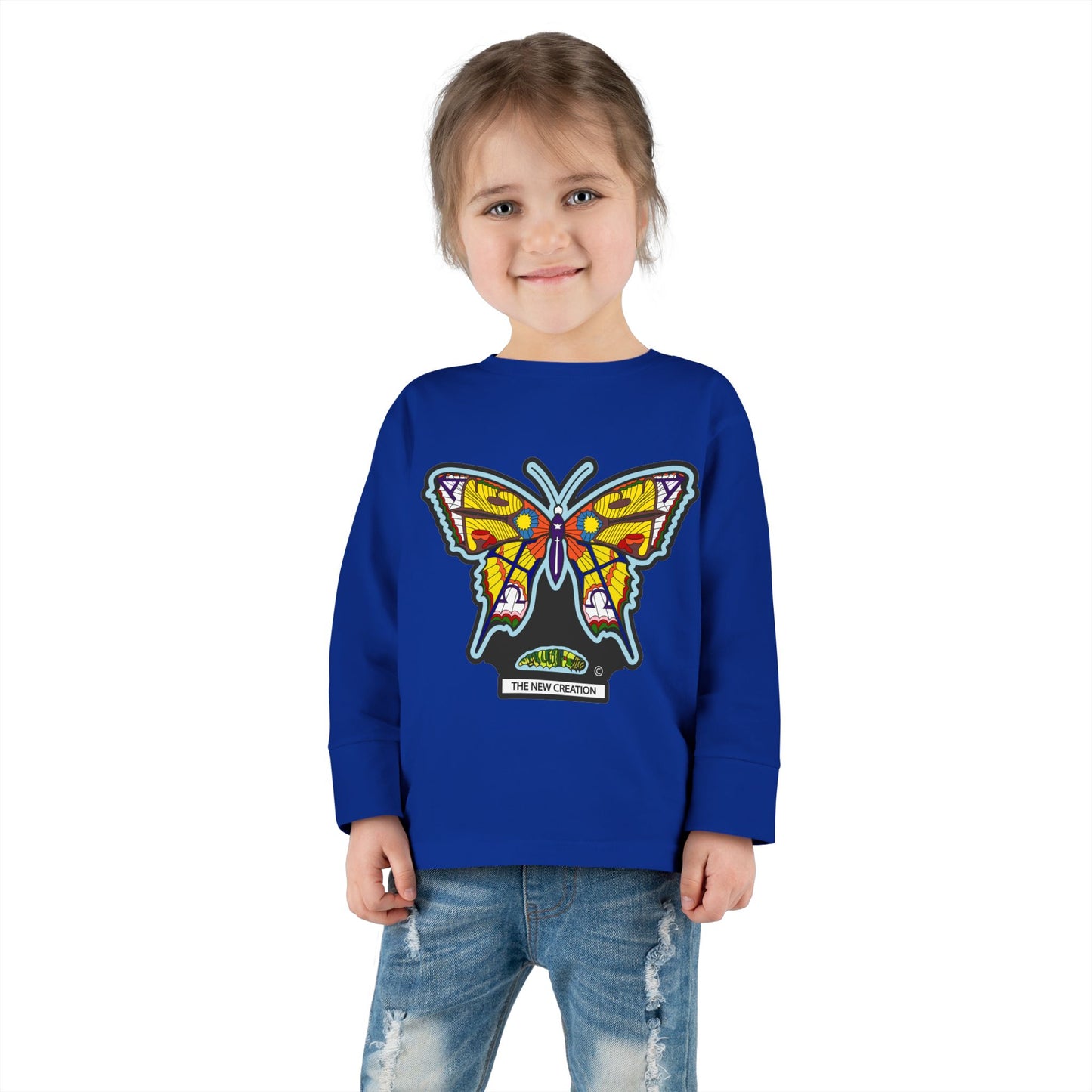 Butterfly Toddler Long Sleeve Tee – Soft Cotton Shirt with Symbolic Graphic for Everyday Play