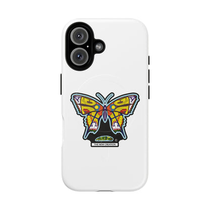 Butterfly Mosaic Magnetic Tough Phone Case — Protective iPhone Cover with Colorful Stained-Glass Design