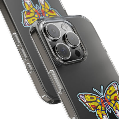 Colorful Butterfly Clear Phone Case – Sleek Transparent Cover, Artistic Print, Lightweight Shockproof Design