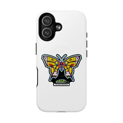 Butterfly Mosaic Magnetic Tough Phone Case — Protective iPhone Cover with Colorful Stained-Glass Design