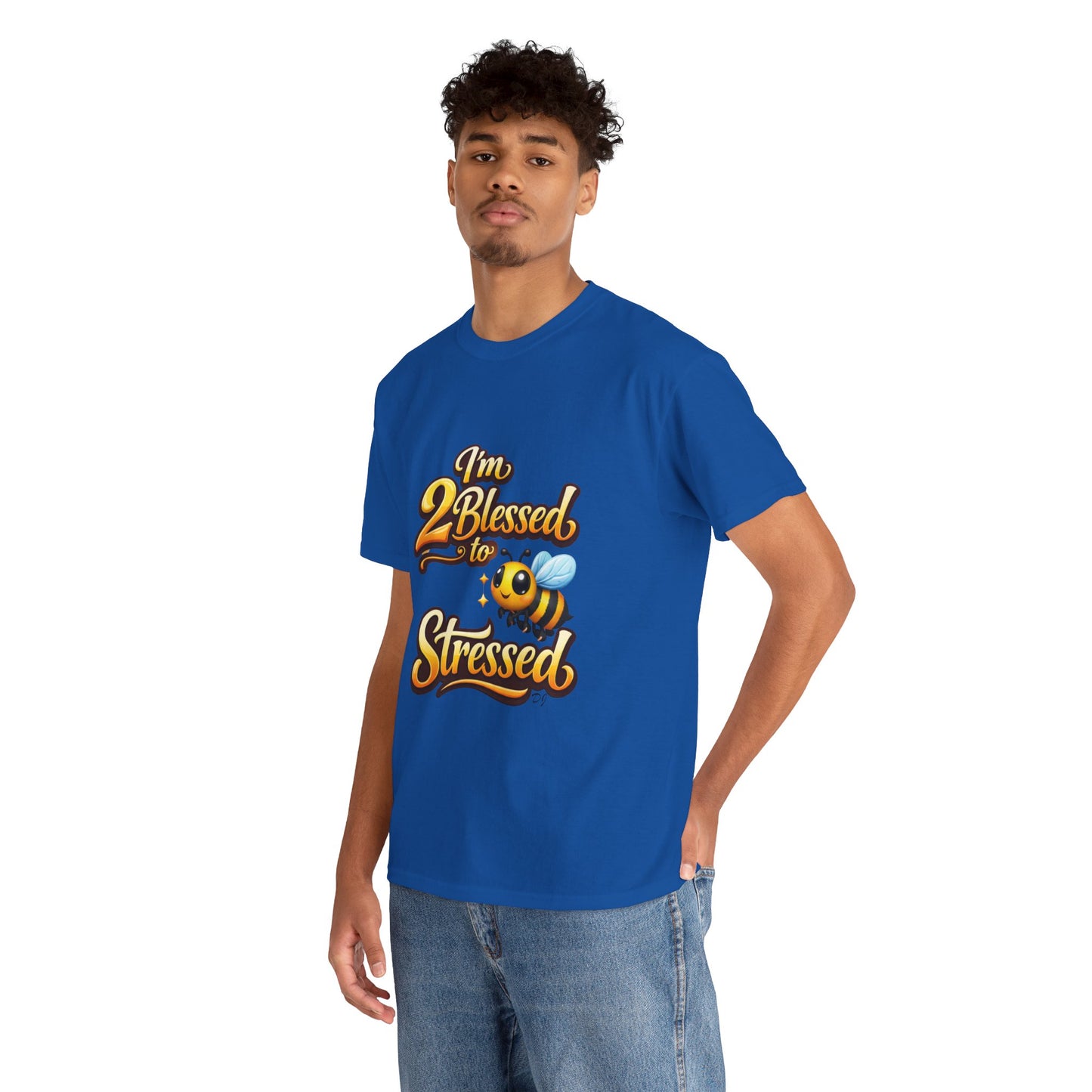 I'm 2 Blessed 2 Be Stressed Graphic Tee - Funny Inspirational Christian Shirt