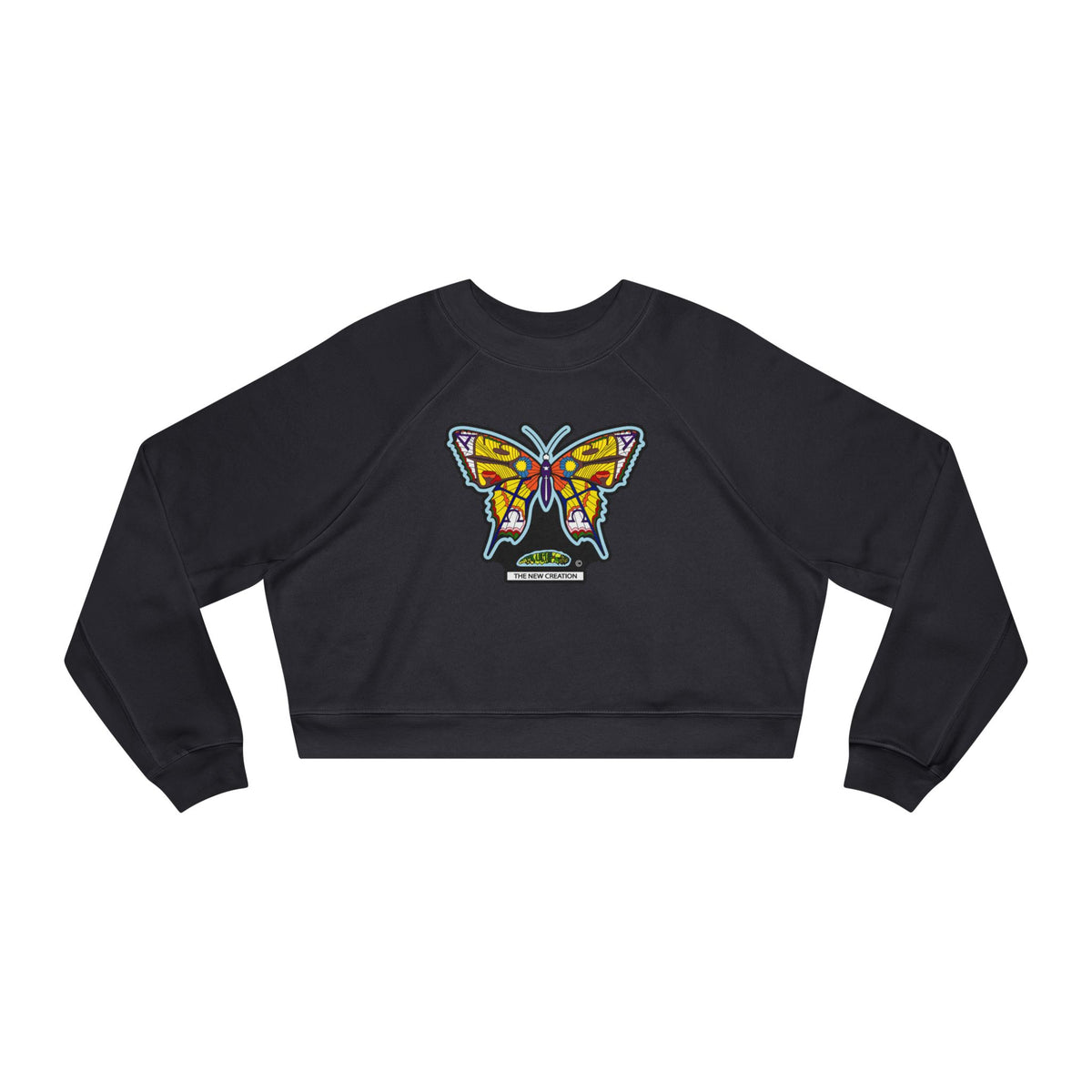 The New Creation Butterfly Cropped Pullover — Women's Soft Fleece