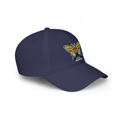 Bright Butterfly Baseball Cap – Low Profile Cotton Hat with Embroidered Symbolic Art