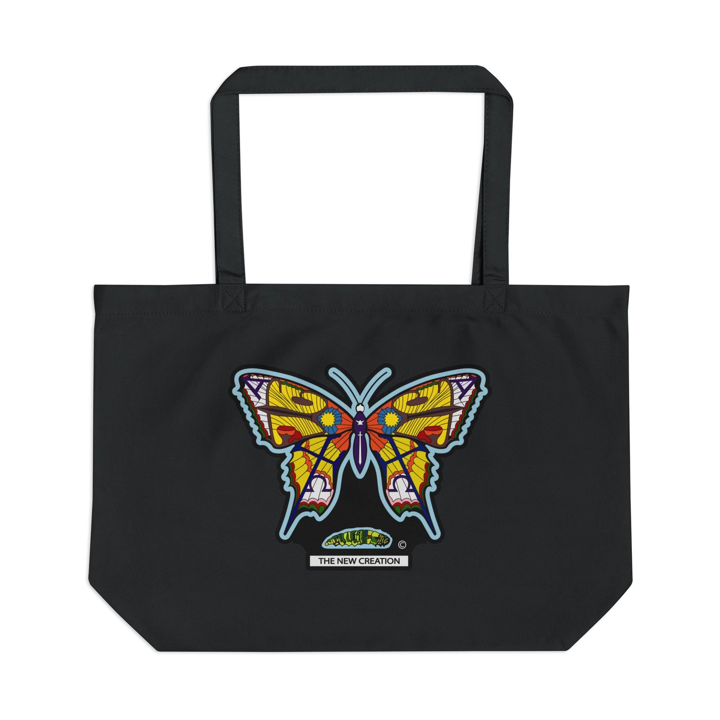 Butterfly Eco Tote Bag – Large Reusable Cotton Bag with Symbolic Print & Wide Straps