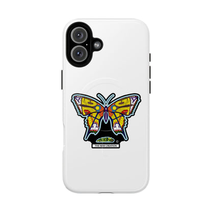 Butterfly Mosaic Magnetic Tough Phone Case — Protective iPhone Cover with Colorful Stained-Glass Design