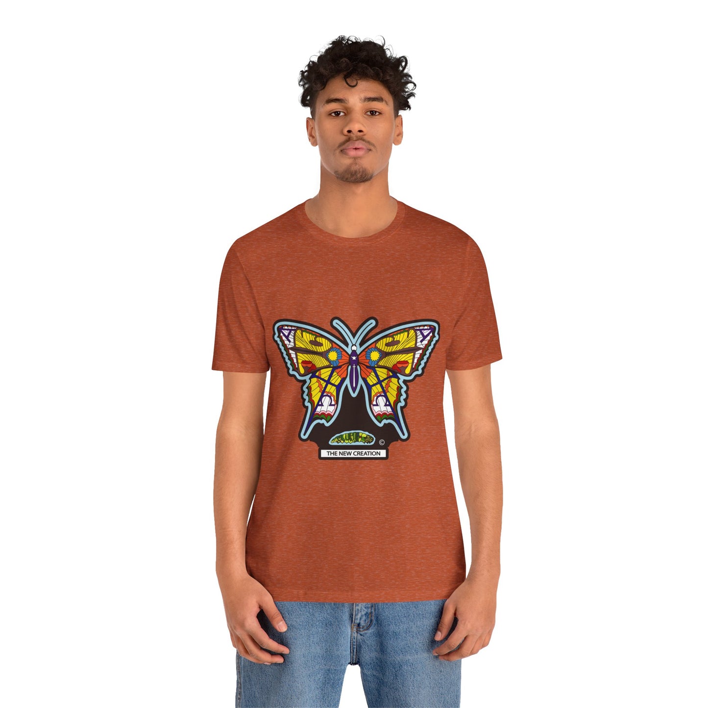 Colorful Butterfly Graphic Tee, Men's
