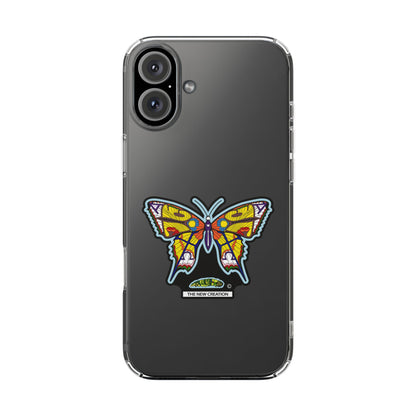 Colorful Butterfly Clear Phone Case – Sleek Transparent Cover, Artistic Print, Lightweight Shockproof Design