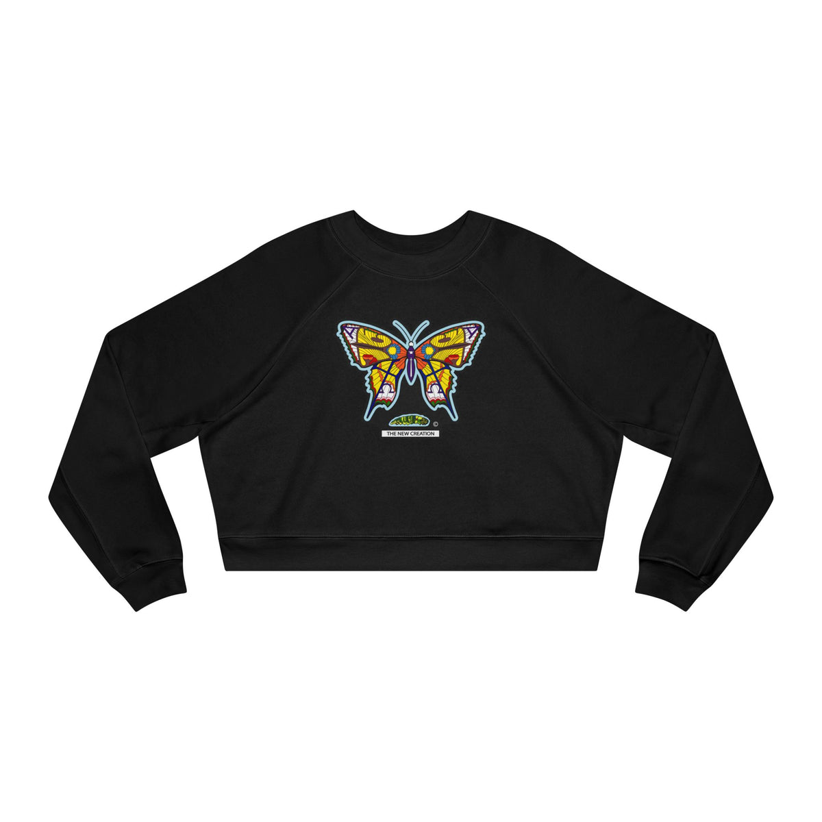 The New Creation Butterfly Cropped Pullover — Women's Soft Fleece