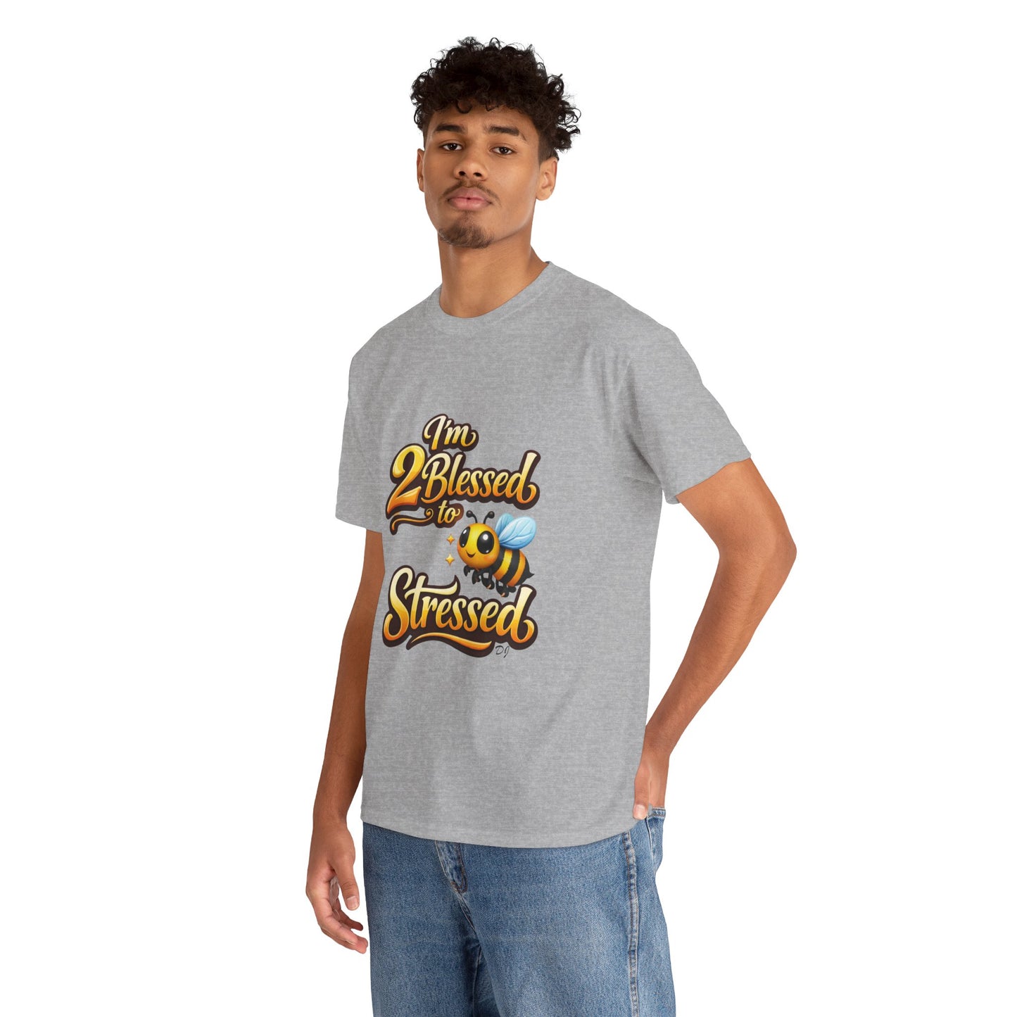 I'm 2 Blessed 2 Be Stressed Graphic Tee - Funny Inspirational Christian Shirt