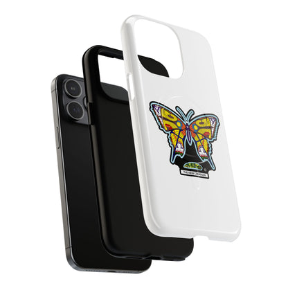 Butterfly Mosaic Magnetic Tough Phone Case — Protective iPhone Cover with Colorful Stained-Glass Design