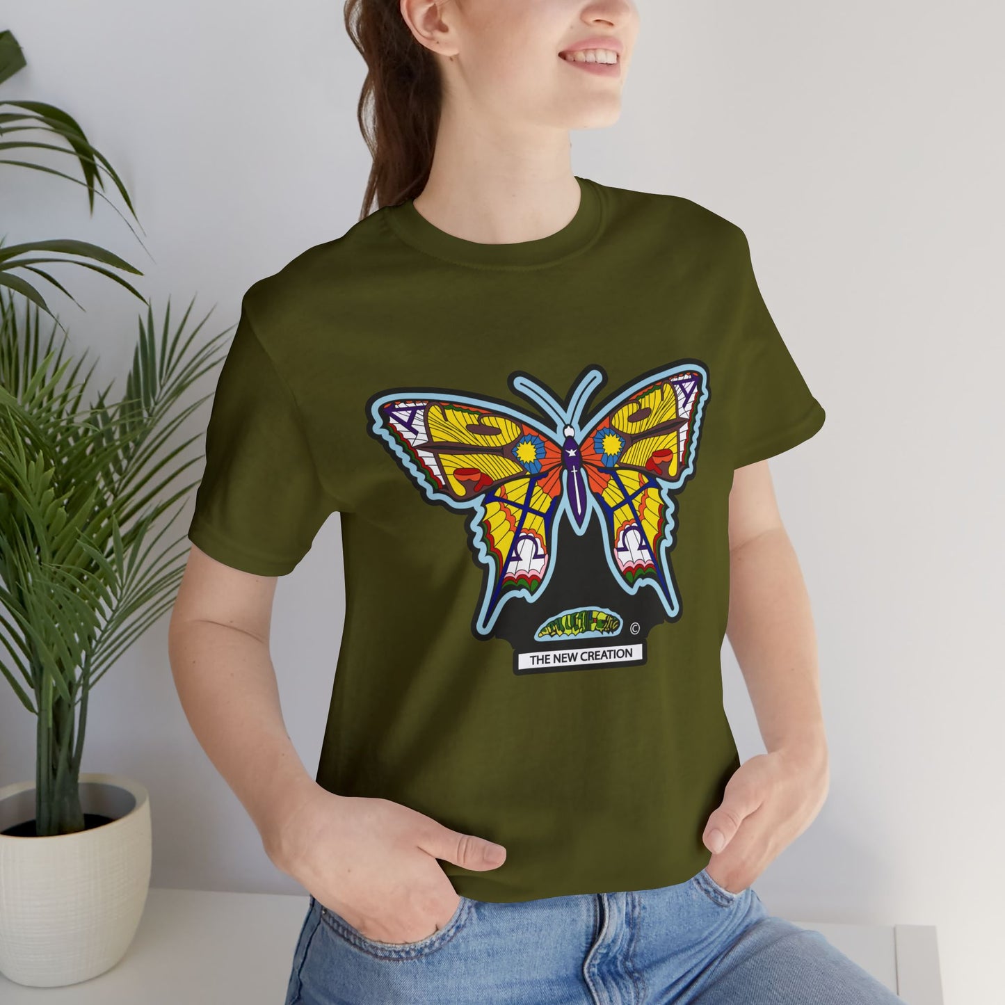 Vibrant Butterfly T-Shirt, Women Graphic Tee