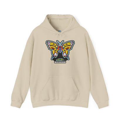 Butterfly Psychedelic Hoodie — Colorful Retro Moth Graphic Pullover