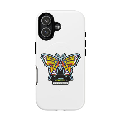 Butterfly Mosaic Magnetic Tough Phone Case — Protective iPhone Cover with Colorful Stained-Glass Design