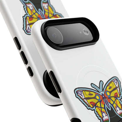 Butterfly Mosaic Magnetic Tough Phone Case — Protective iPhone Cover with Colorful Stained-Glass Design