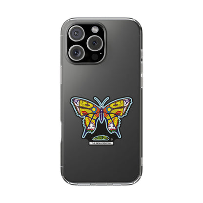 Colorful Butterfly Clear Phone Case – Sleek Transparent Cover, Artistic Print, Lightweight Shockproof Design