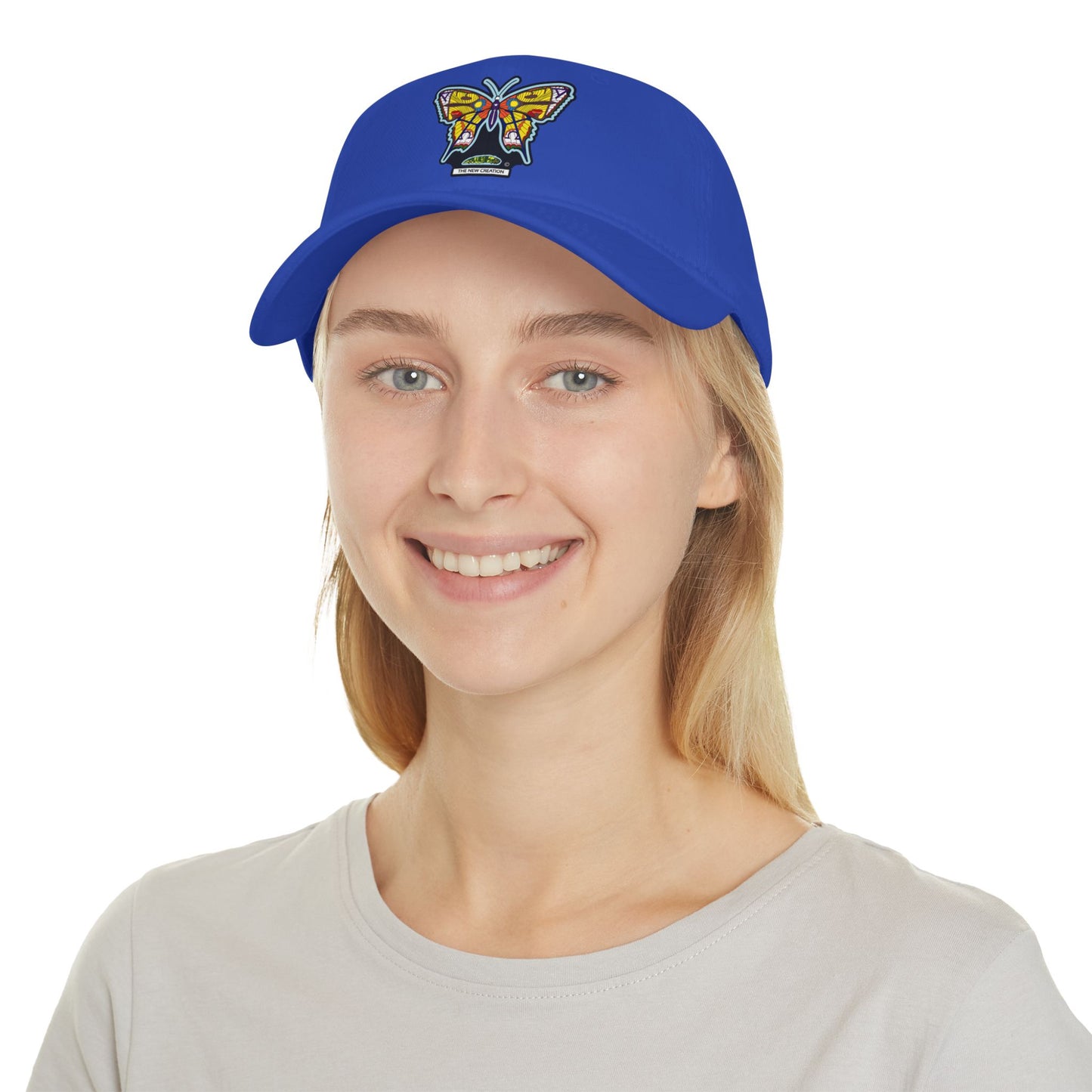 Bright Butterfly Baseball Cap – Low Profile Cotton Hat with Embroidered Symbolic Art