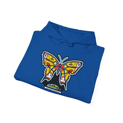 Butterfly Psychedelic Hoodie — Colorful Retro Moth Graphic Pullover