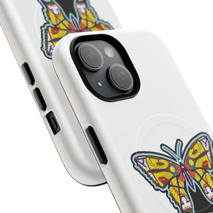 Butterfly Mosaic Magnetic Tough Phone Case — Protective iPhone Cover with Colorful Stained-Glass Design