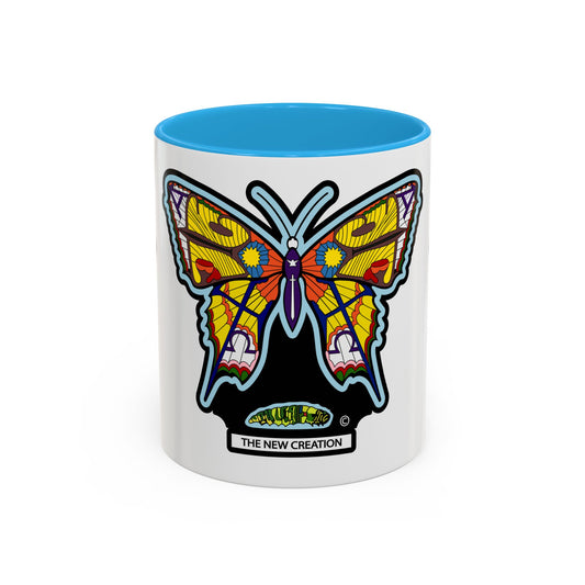 The New Creation Butterfly Mug — Two-Tone Accent, Multiple Colors