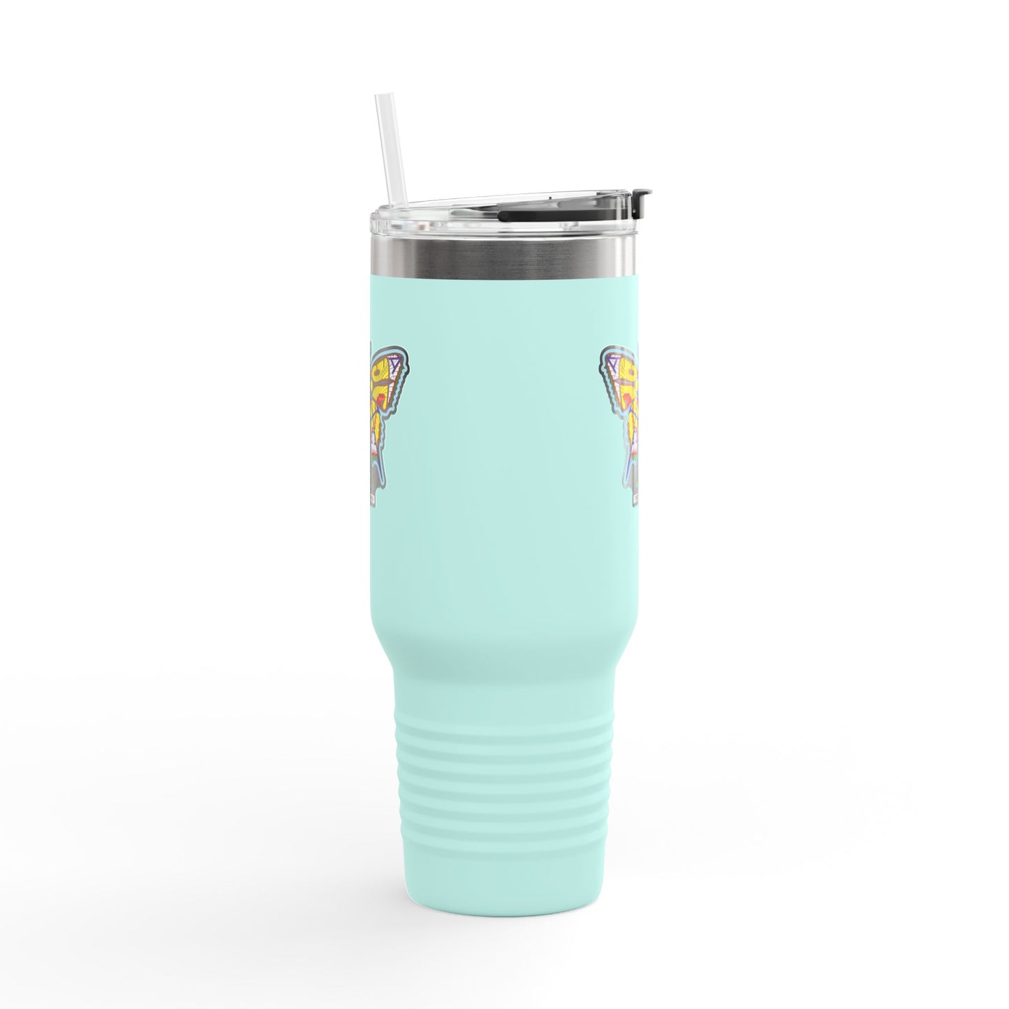 Butterfly Insulated Travel Mug – 40oz Stainless Steel Tumbler with Straw & Bold Symbol