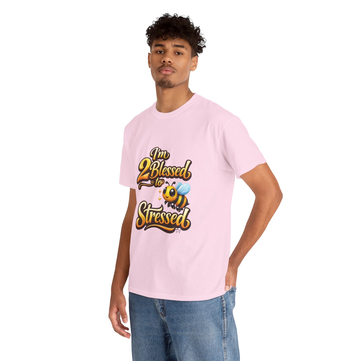 I'm 2 Blessed 2 Be Stressed Graphic Tee - Funny Inspirational Christian Shirt