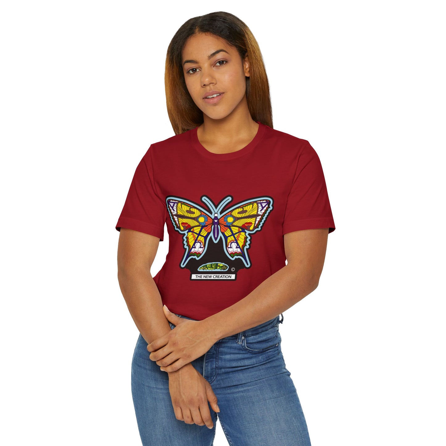Vibrant Butterfly T-Shirt, Women Graphic Tee