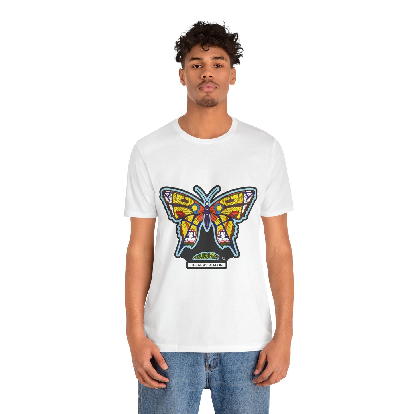 Colorful Butterfly Graphic Tee, Men's