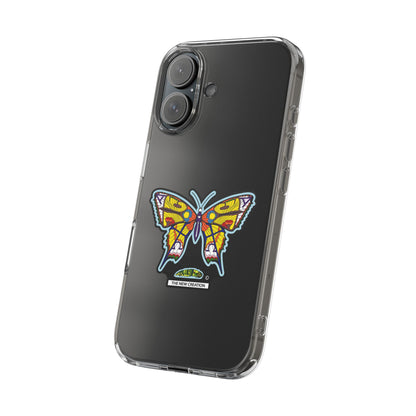 Colorful Butterfly Clear Phone Case – Sleek Transparent Cover, Artistic Print, Lightweight Shockproof Design