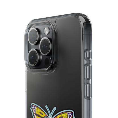Colorful Butterfly Clear Phone Case – Sleek Transparent Cover, Artistic Print, Lightweight Shockproof Design