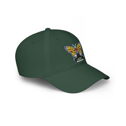 Bright Butterfly Baseball Cap – Low Profile Cotton Hat with Embroidered Symbolic Art